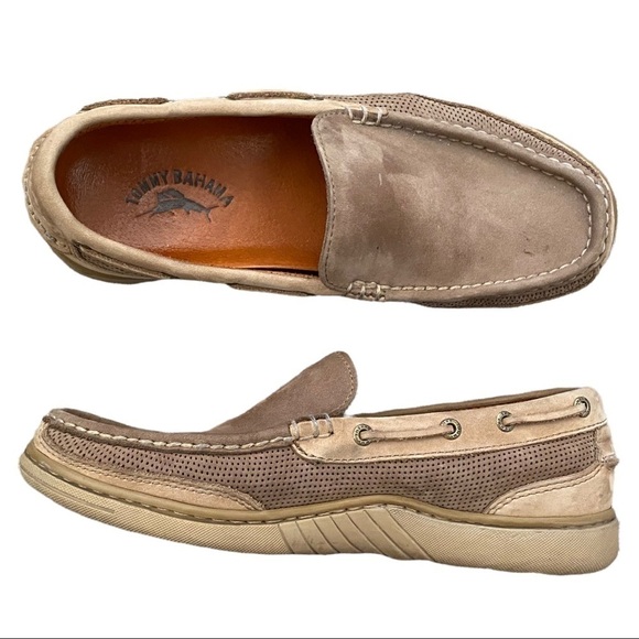 TOMMY BAHAMA Clove w/ Sisal 259 Tan Suede Leather Shoes - Size 9M - Picture 2 of 7